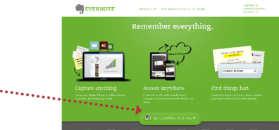 Use contrast to make CTAs stand out - Evernote