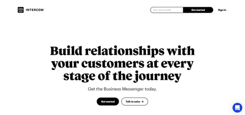 intercom-landing page