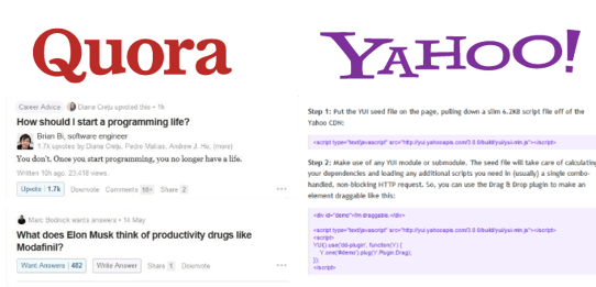 Q&A Websites, Quora vs Yahoo